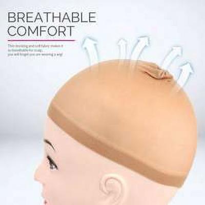 2PCS Nylon Mesh Wig Caps with Open End – Black &amp;amp; Beige