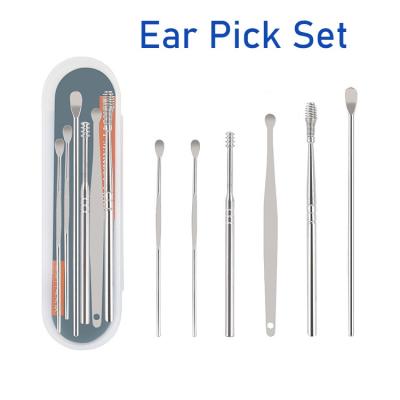 Stainless Steel Ear Pick Cleaner Set – 6PCS Professional Earwax Removal Kit with Storage Case